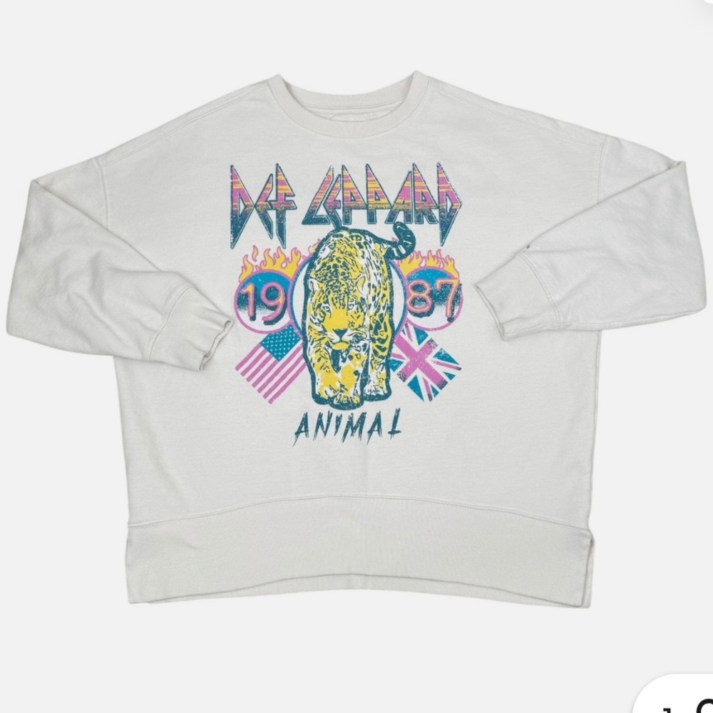 Def Leppard Crewneck Sweatshirt Size Animal 1987